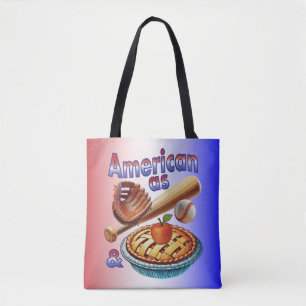 Fun American as Baseball & Apple Pie Tote Bag
