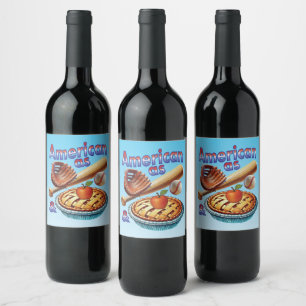 Fun American as Baseball & Apple Pie Wine Label