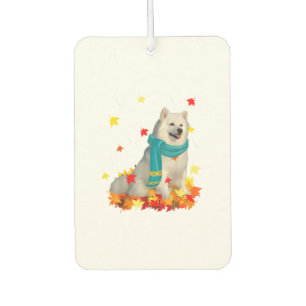 Fun American Eskimo Thanksgiving Autumn Dog Lover Car Air Freshener