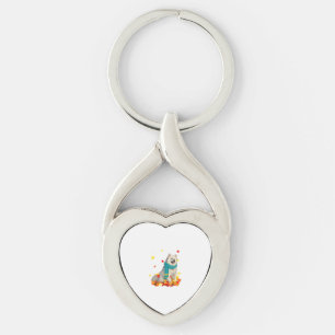 Fun American Eskimo Thanksgiving Autumn Dog Lover Key Ring