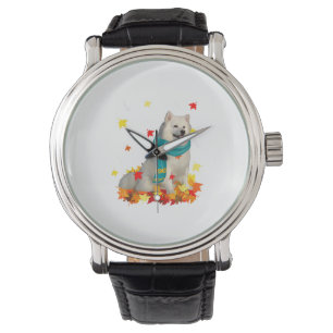 Fun American Eskimo Thanksgiving Autumn Dog Lover Watch
