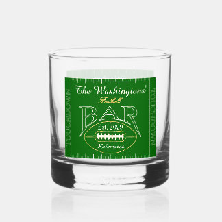 Fun American Football Bar Drinkware Rocks Whiskey Glass