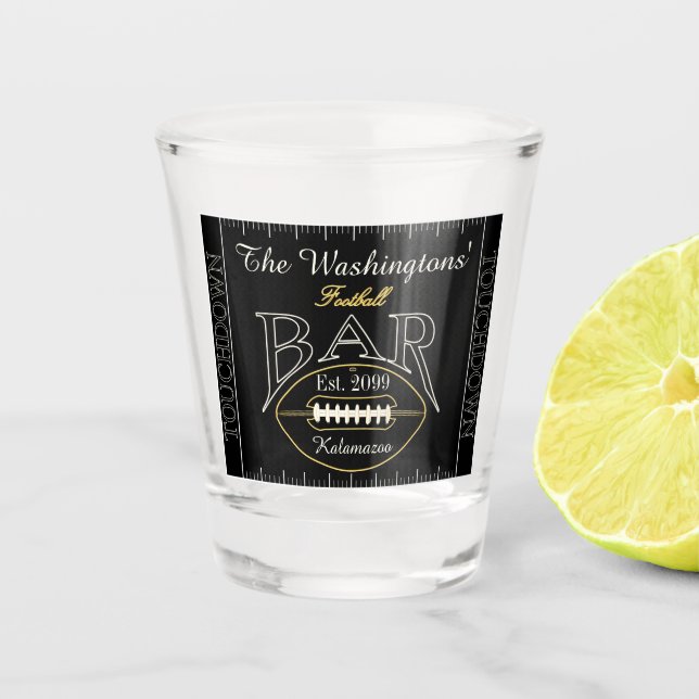 Fun American Football Bar Drinkware Shot Glass (Front)