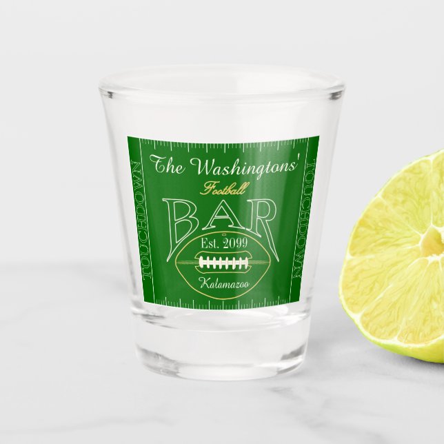 Fun American Football Bar Drinkware Shot Glass (Front)