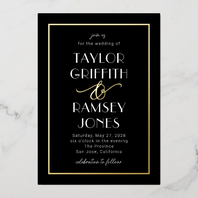 Fun Ampersand FOIL Editable Colour Wedding (Front)