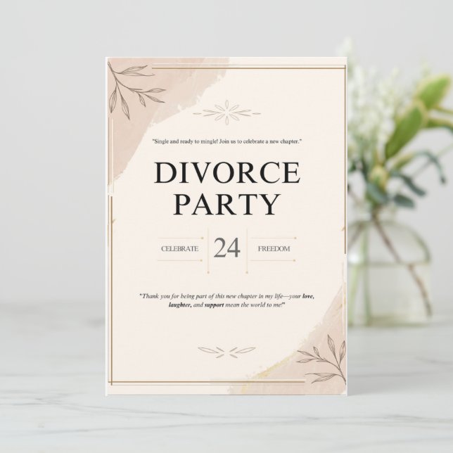 Fun and Bold Divorce Party Invitation (Standing Front)