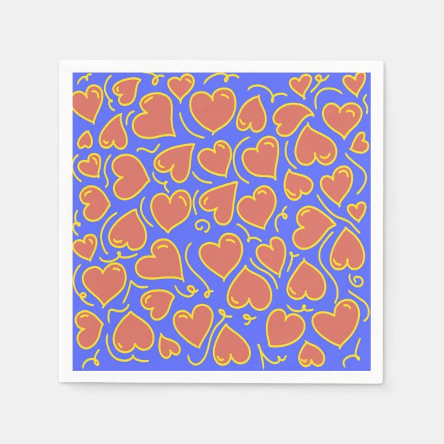 Fun and Bold Hearts Pattern Napkin (Front)