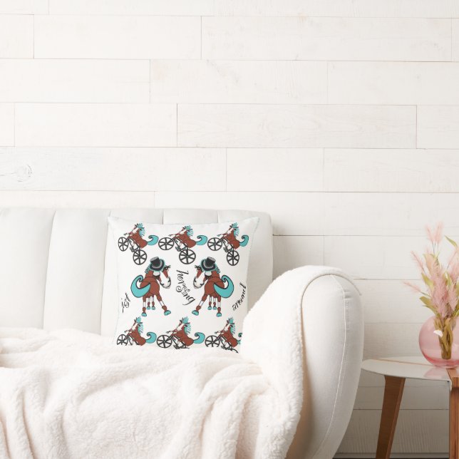 fun and bright horse design  cushion (Couch)