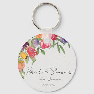 Fun and Bright Tulips and Greenery Bridal Shower  Key Ring