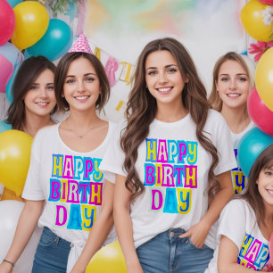 Fun and colorful happy birthday T-Shirt