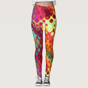 Fun and Colourful abstract Tropical Pattern Cute Leggings