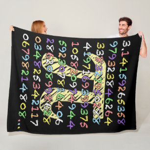Fun and Colourful Chalkboard-Style Pi Calculated Fleece Blanket