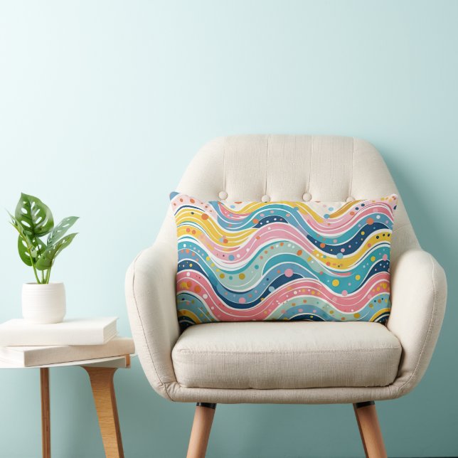 Fun and Colourful Hippie Abstract Art Lumbar Cushion (Chair)
