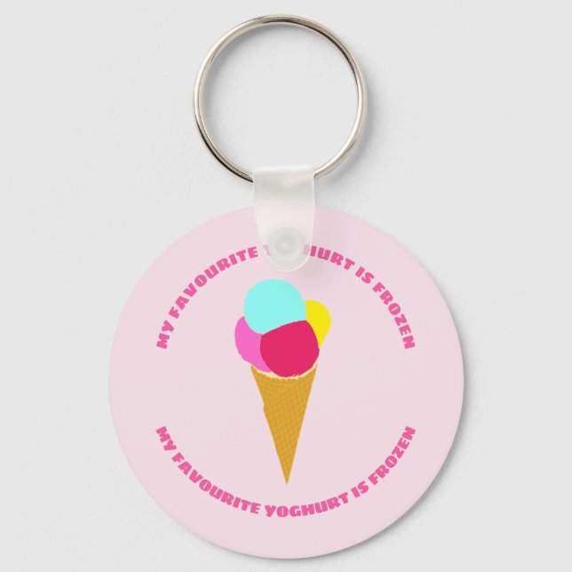 Fun and colourful ice cream keychain (Front)
