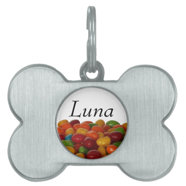 Fun and colourful jelly beans pet ID tag (Front)
