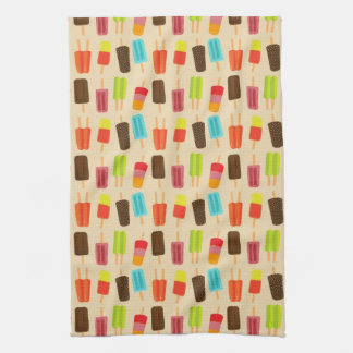 Fun and Colourful Popsicles Retro Pattern Tea Towel