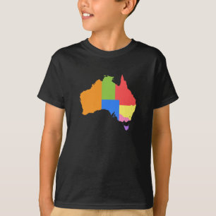Fun and Colourful Rainbow Map of Australia T-Shirt