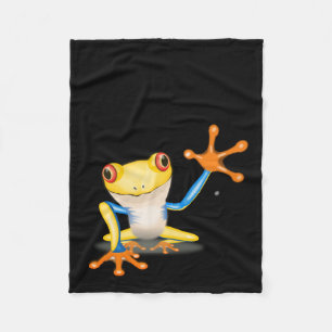 Fun and Colourful Red Eyed Tree Frog Fleece Blanket