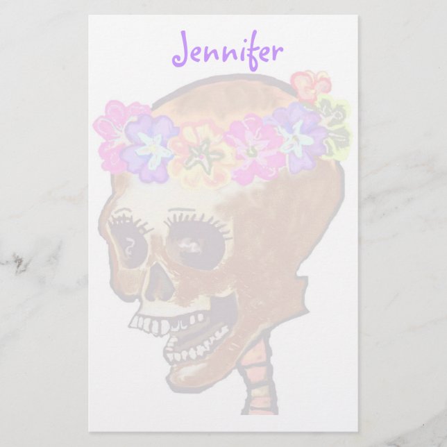 Fun and Colourful Skull stationery (Front)