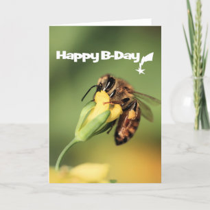 Fun And Cool Garden Honey Bee Happy Birthday Card
