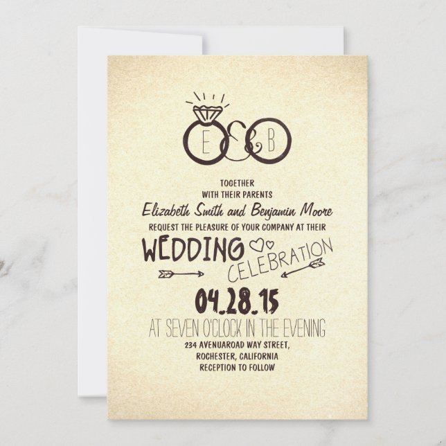 Fun and creative wedding invitations (Front)