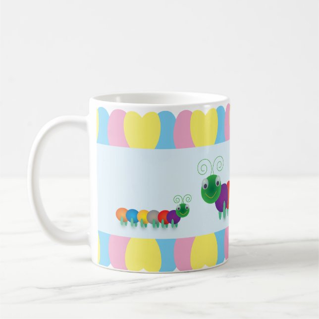 Fun and cute Caterpillars Coffee Mug (Left)