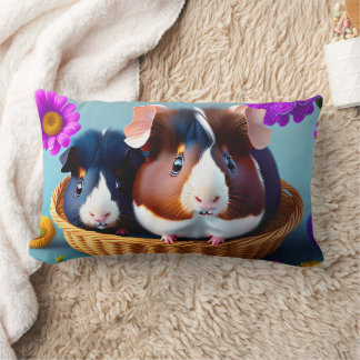 Fun and cute guinea pigs  lumbar cushion