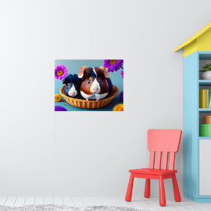 Fun and cute guinea pigs poster