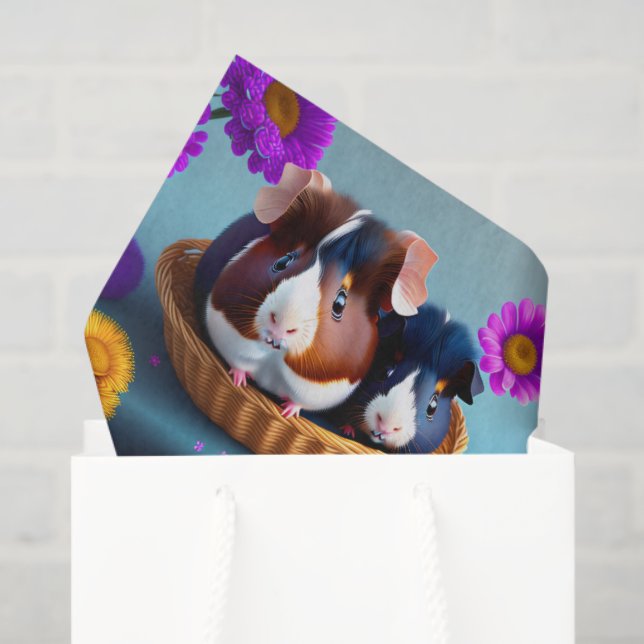 Fun and cute guinea pigs  tissue paper (Gift Bag)