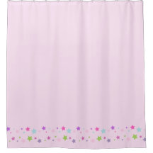 Fun and cute pink Shower Curtain with stars