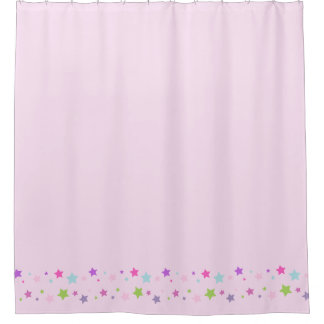 Fun and cute pink Shower Curtain with stars