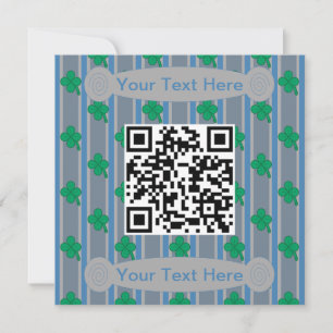 Fun and Fancy 4 Leaf Clover QR Code Invitation