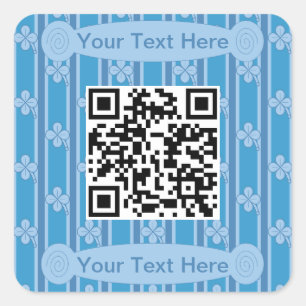 Fun and Fancy 4 Leaf Clover QR Code Square Sticker