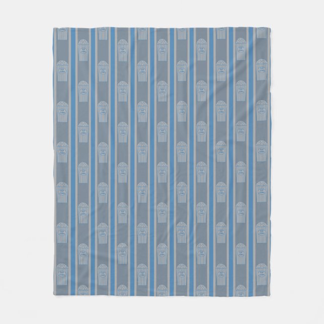 Fun and Fancy Blue Grey Popcorn Fleece Blanket (Front)