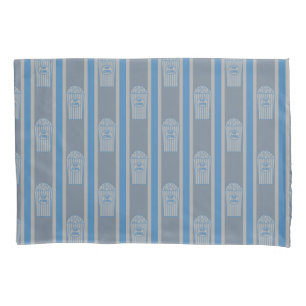 Fun and Fancy Blue Grey Popcorn Pillowcase