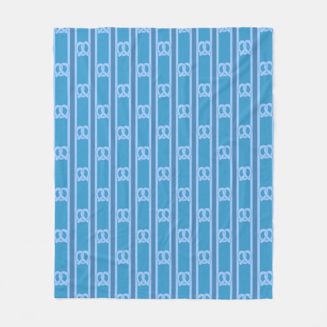 Fun and Fancy Blue Pretzel Fleece Blanket (Front)