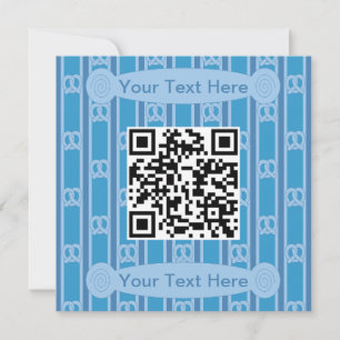 Fun and Fancy Blue Pretzel QR Invitation