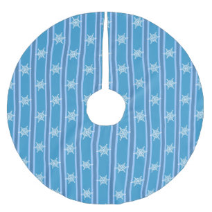 Fun and Fancy Blue Snowflake Brushed Polyester Tree Skirt