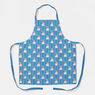 Fun and Fancy Blue Snowman Detective Apron