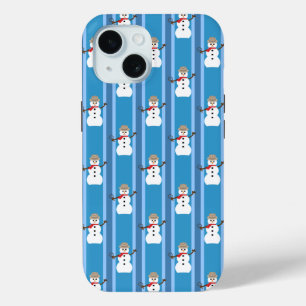 Fun and Fancy Blue Snowman Detective iPhone 15 Case