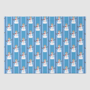 Fun and Fancy Blue Snowman Detective Tissue Paper