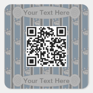 Fun and Fancy Bowling QR Code Square Sticker