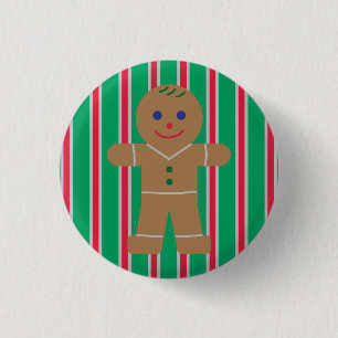 Fun and Fancy Christmas Gingerbread Man 3 Cm Round Badge