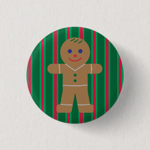 Fun and Fancy Christmas Gingerbread Man 3 Cm Round Badge