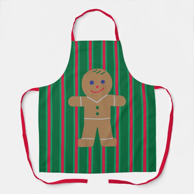 Fun and Fancy Christmas Gingerbread Man Apron (Front)