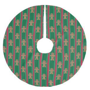 Fun and Fancy Christmas Gingerbread Man Brushed Polyester Tree Skirt