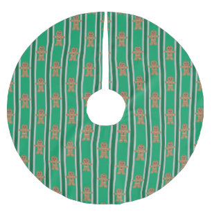 Fun and Fancy Christmas Gingerbread Man Brushed Polyester Tree Skirt