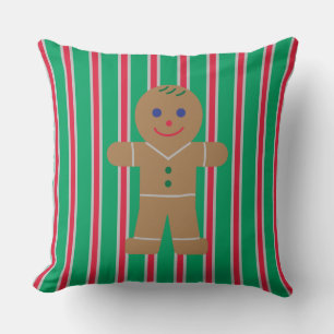 Fun and Fancy Christmas Gingerbread Man Cushion