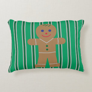 Fun and Fancy Christmas Gingerbread Man Decorative Cushion