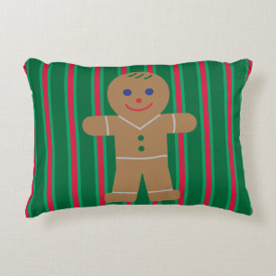 Fun and Fancy Christmas Gingerbread Man Decorative Cushion